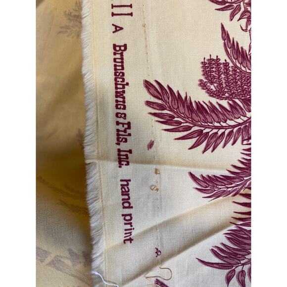 Brunschwig & Fils "West Indies Toile" fabric vintage swatch hand print 43" x 54" - Picture 5 of 8